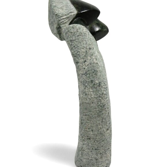 STONE SCULPTURE of Two Sisters by Peter Hand Carved Unique Artwork 9" - Picture 3 of 12